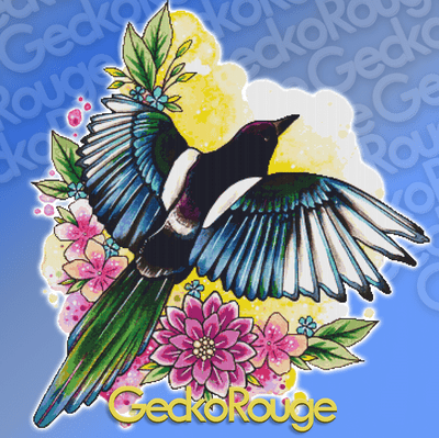 Magpie by Lorna Laine (Limited Edition) (28ct 1x1) Count with Pattern