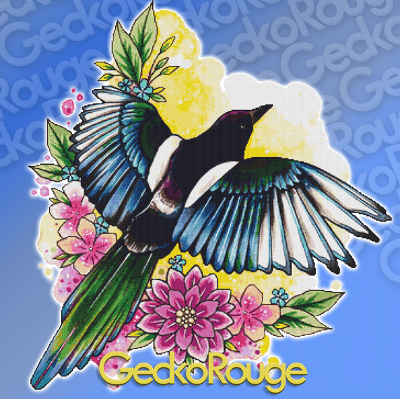 Magpie by Lorna Laine (Limited Edition) (28ct 1x1) Count with Pattern