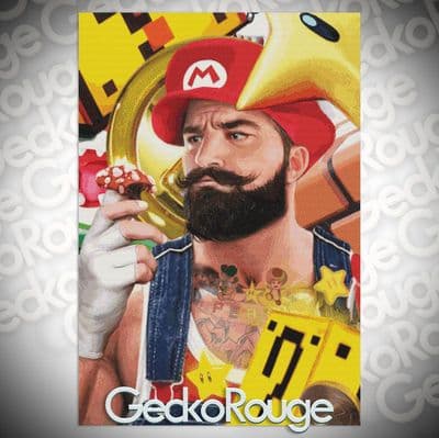 Mario by Omri Koresh Modern Cross Stitch Art Kit