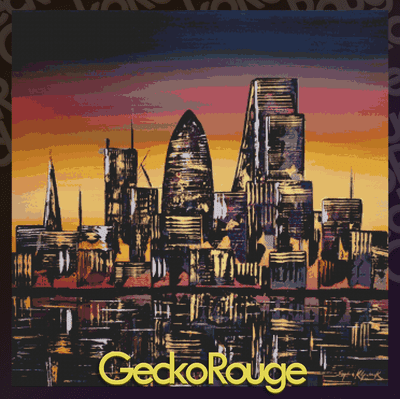 Night Orange (London Cityscape) by Sophie Kilpatrick Modern Cross Stitch Art Kit