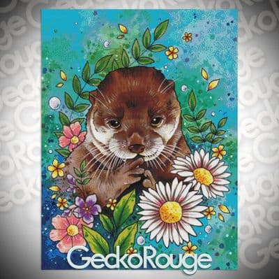 Otter by Lorna Laine Modern Cross Stitch Art Kit