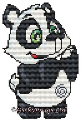 Panda, Charlie by  Swirlies World Modern Cross Stitch Art Kit