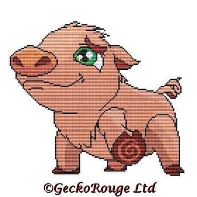 Pig, Bella by Swirlies World Modern Cross Stitch Art Kit