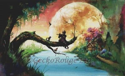 Piper Boy  by Zazac Namoo /  Eruda Art Modern Cross Stitch  Art Kit