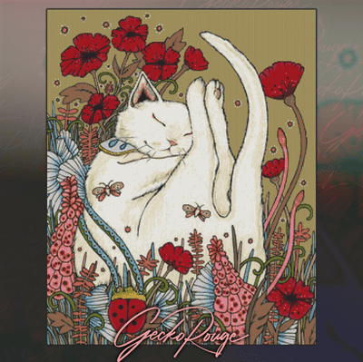 Poppies and Ladybug by Anita Inverarity Modern Cross Stitch Art Kit