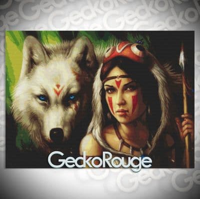 Princess Mononoke by Jonas Joedicke Modern Cross Stitch Art Kit