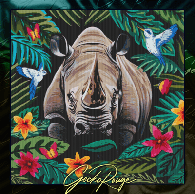 Radiant Rhino  by Sophie Kilpatrick Modern Cross Stitch Art Kit