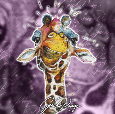 Rainbow Giraffe by Splatter Works Art Modern Cross Stitch Art Kit