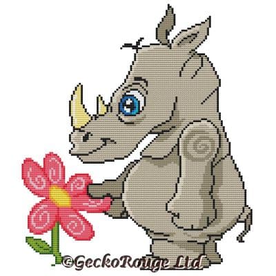 Rhino, Junior by Swirlies World Modern Cross Stitch Art Kit