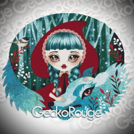 Riding Hood by Sandra Vargas Modern Cross Stitch Art Kit