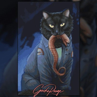 Ripley Cat by J Parks Modern Cross Stitch Art Kit