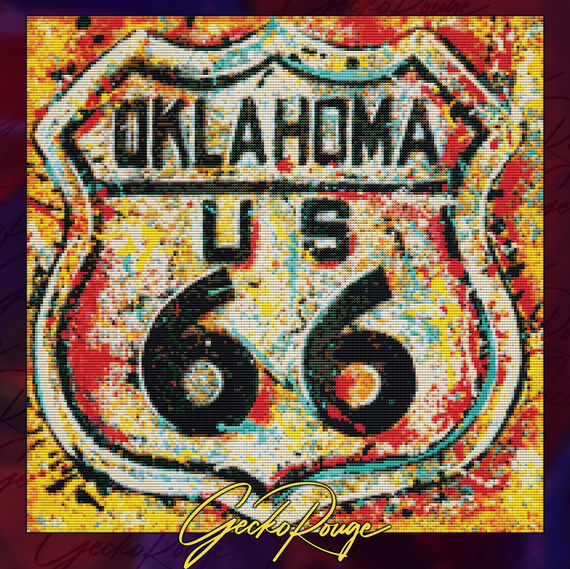 Route 66 by Sara Bowersock Modern Cross Stitch Art Kit