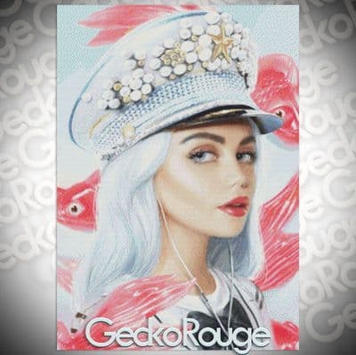 Sailing with Fish by Omri Koresh Modern Cross Stitch Art Kit