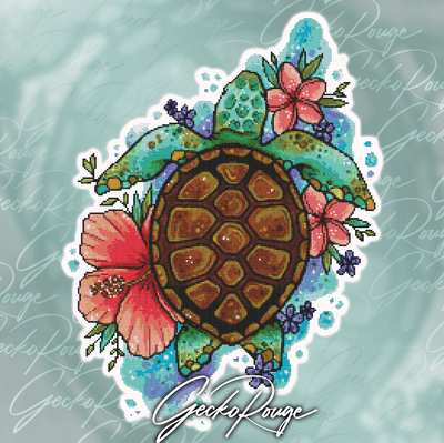Sea Turtle by Lorna Laine Modern Cross Stitch Art Kit