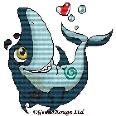 Shark, Jake by Swirlies World Modern Cross Stitch Art Kit