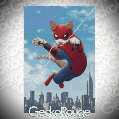 Spider Cat 2 by J Parks Modern Cross Stitch Art Kit