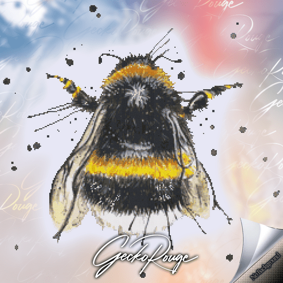 Splatter Bee  by Splatter Works Art Modern Cross Stitch Art Kit