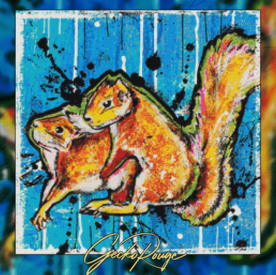 Squirrel Hump by Sara Bowersock Modern Cross Stitch Art Kit