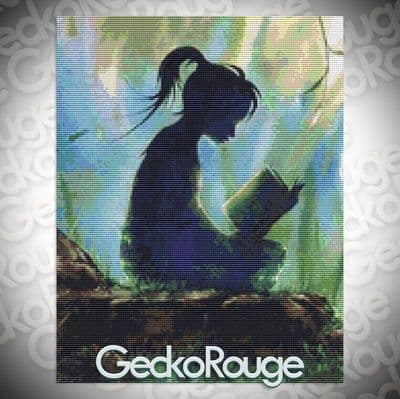 Story Time  (Crop) by Zazac Namoo / Eruda Art Modern Cross Stitch Art Kit