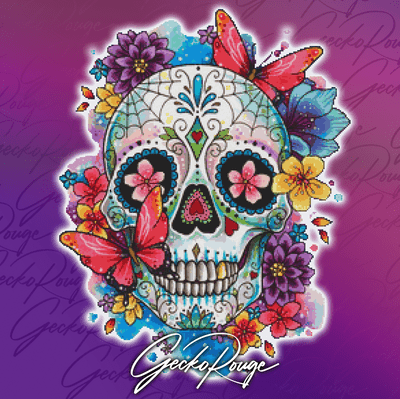 Sugar Skull by Lorna Laine Modern Cross Stitch Art Kit