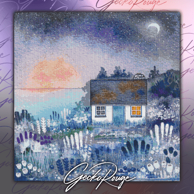 Sunrise Cottage by Kate Brazier Modern Cross Stitch Art Kit