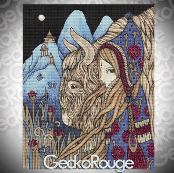 Taurus by Anita Inverarity Modern Cross Stitch Art Kit