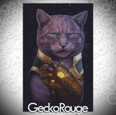 Thanos Cat by J Parks Modern Cross Stitch Art Kit