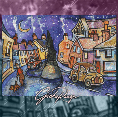 The Old Oak,  Carmarthen by Dorian Spencer Davies Art Modern Cross Stitch Art Kit