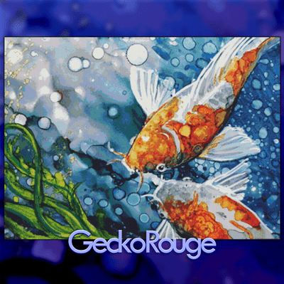 Two Koi by  Katie Day Modern Cross Stitch Art Kit