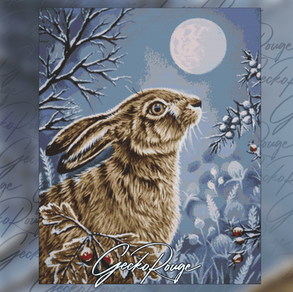 Winter Hare Cross Stitch Kit by Sophie Kilpatrick