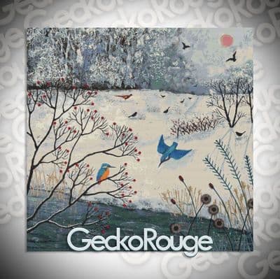 Winter Kingfisher by Jo Grundy Modern Cross Stitch Art Kit