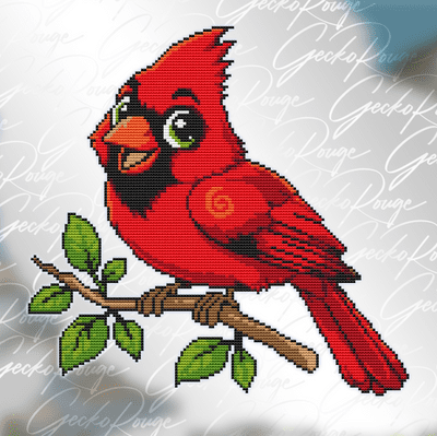 Wolesey Cardinal by Swirlies World Modern Cross Stitch Art Kit