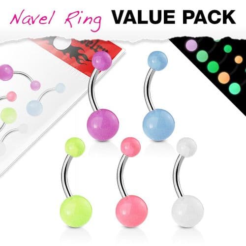 5 Pack of Glow in the Dark Belly Bars