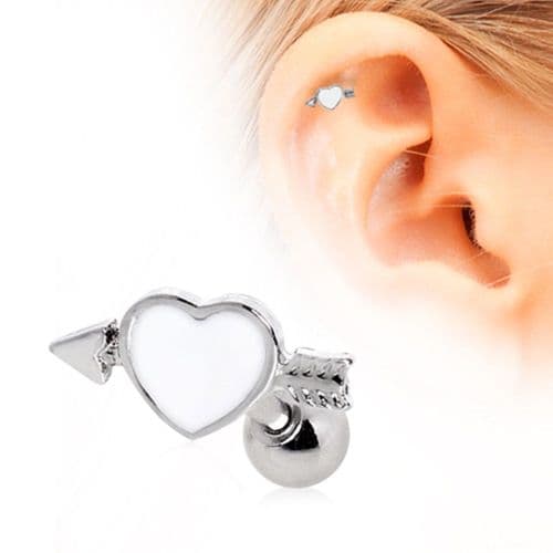 Arrow Through Heart Cartilage Earring