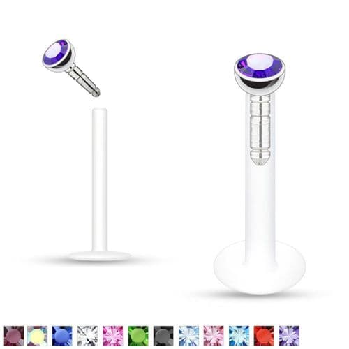Bio-flex Push-in Gem Labret Lip Stud