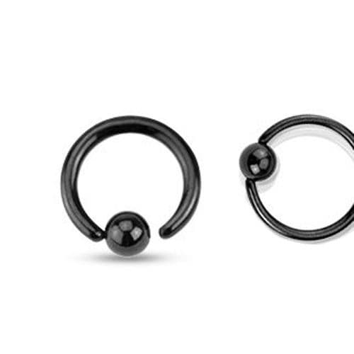 Black Ball Closure Ring with One Side Fixed Ball