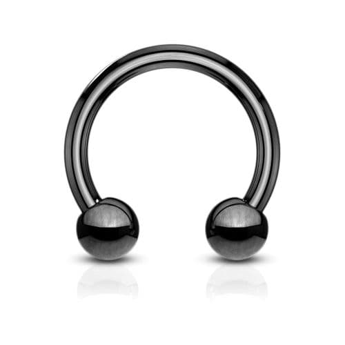 Black Titanium Plated Horseshoe Barbell