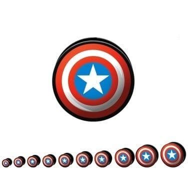 Captain America Hollow Screw Fit Ear Stretcher