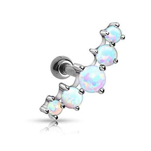Cartilage Bar with 5 Opal Gems