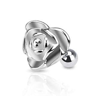 Cartilage Bar with Heart Rose