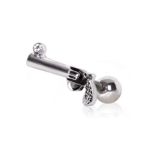 Cartilage Bar with Revolver Gun End