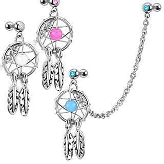 Chain Linked Cartilage Earring with Dream Catcher Dangle