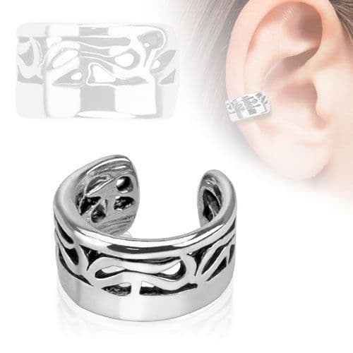 Ear Cuff with Tribal Pattern Inlay (Clip on)
