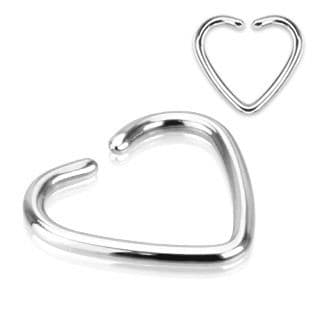 Fake Cartilage 'Clip-On' Single Closure Heart Ring