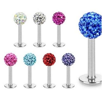 Labret Lip Stud with Ferido Gem Ball