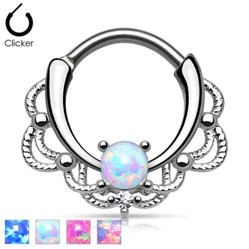 Lace Swirl Opal Gem Septum Clicker