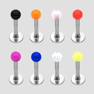 Lip Stud with Solid Coloured UV Ball