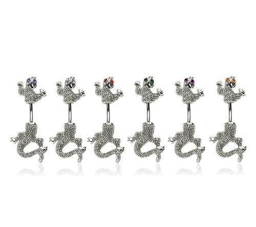 Lizard Belly Bar with Gem Eyes