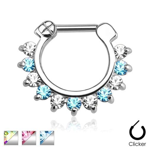 Mixed Colour Gem Septum Clicker