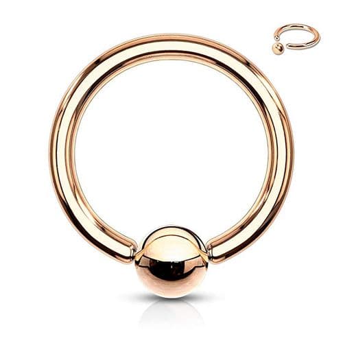 Rose Gold Plated Ball Closure Ring